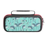 Custodia Nintendo Switch 2Blue Flamingo Pattern Procase , Borsa Con Tasca Rete Per Accessori , Cover Rigida Transnovo One Size