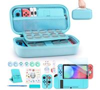 Custodia NS Switch- innoAura Accessoires pour NS Switch 18 In 1 Con Custodia Switch Per Il Trasporto, Custodia Switch Per Gioco, Protezione Switch Per Schermo, Supporto Per Switch,Thumb Grips(Blu)