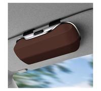 Custodia Occhiali da Auto Per Skoda Portaocchiali Sole Auto ABS Visiera Custodia Occhiali Clip Fibra Di Carbonio Texture Sun Box Storage Custodias Universale(Brown)