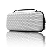 Custodia Organizer Deluxe con Cinturino per Switch 2 - Soluzione Multifunzione con Guscio Rigido per Console, 12 Schede di Gioco e Accessori (Modello: JYS-NS2259) (Bianco)