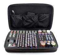 Custodia organizer per batterie, custodia rigida in EVA nera, capacità di 147 batterie, resistente borsa per il trasporto con cerniera, compatibile con batterie AA C D 9 V, porta batterie per