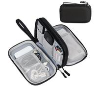 Custodia organizer per cavi da viaggio, per accessori elettronici, portatile, impermeabile, a doppio strato, per cavo, caricabatterie, telefono, auricolari, colore nero