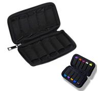 Custodia organizer per chiavette USB, custodia portatile per flash drive, accessori elettronici, custodia da viaggio con 10 slot per SamData/Memory Stick, nero, 165 x 95 mm