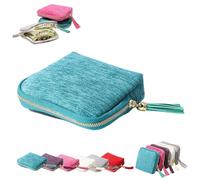 Custodia organizer per gioielli con frange per orecchini, anelli, collane, bracciali e altri piccoli accessori, cinque ideali per viaggi e uso quotidiano (azzurro, taglia unica)