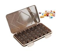 Custodia Organizer Per Pillole - Contenitore Per Compresse Da 23x13x3 Cm, Dispenser Portatile Ermetico Per Integratori, Porta Medicinali Mensile | Custodia Compatta Per Farmaci Da Viaggio Per L'uso Di