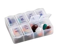 Custodia organizer per pillole - Porta tablet facile da aprire per 7 giorni, contenitore portatile per medicinali settimanali, scatola per pillole da viaggio con scomparti grandi | Organizer per farma