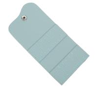 Custodia Organizer per Punte Unghie 16 Fori in Pelle Artificiale Blu | Strumenti di Limatura e Lucidatura, Uso in Saloni e Borsa per Cosmetici, Pieghevole