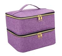 Custodia organizer per smalti, contiene 30 flaconcini da viaggio per smalti, Viola, 25cmx22cmx17cm, come descrizione