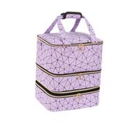 Custodia organizer per smalto per unghie, a 3 strati, in poliuretano, portatile, per pennelli profumi, cosmetici