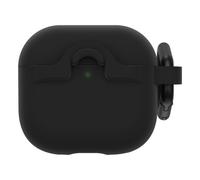 OtterBox Custodia Soft Touch per AirPods (4th Gen), soffice al Tatto, antishock, Graffi e Cadute, Ultra Sottile con moschettone, Nero