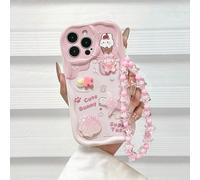 Custodia P Case con catena, decorata con decori di stelle marine e conchiglie, bordo ondulato e finitura rosa, adatta per iPhone 16/16 Pro Max, iPhone 15, 14, XR/7/ I iPhone15 ProMax, 13,14, 11 iPhone