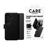 Custodia PanzerGlass CARE Tango 2-in-1 Wallet Pelle Nera Qi per Galaxy S26