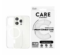 Custodia PanzerGlass MagSafe per iPhone 15 Pro, colore bianco.