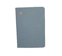 Custodia Passaporto in Similpelle Personalizzabile con nome o sigle- Porta documenti da Viaggio - Protezione Elegante - Regalo viaggiatori, Amico, Amica, Fratello, Sorella (Azzurro)