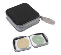 Custodia per 48 CD/DVD, in plastica, per auto, casa, ufficio, viaggi (nero)