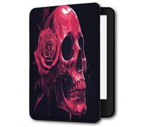 Custodia per 7" Kindle Paperwhite 12th Generation 2024&Kindle Colorsoft Signature Edition 2024,Custodia Protettiva in Policarbonato per Kindle Paperwhite 2024,Teschio Di Rosa Rossa