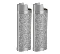 Custodia Per Accendino, 2 pezzi Custodia per accendino in lega di zinco con stampa floreale in stile vintage per la protezione dell'accendino per Accendino BIC Full Size J6