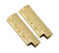 Custodia per Accendino da 2 Pezzi, Custodia per Accendino in Metallo Floreale Vintage, Contenitore per Accendini con Design a Parte Superiore Aperta (GOLD)