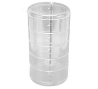 Custodia per Accessori Rotante Trasparente, Portagioielli, Vassoio per Accessori, con Coperchio, 5 Strati, Rotazione a 360°, Scatola per Cosmetici, Portacollane, Orecchini,