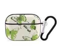 Custodia per AirPod Pro a forma di farfalla, antigraffio, in policarbonato rigido, con portachiavi, accessorio per AirPod Pro 2°/1° custodia per donne e uomini, stile nero