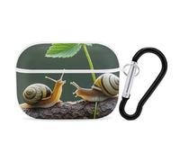 Custodia per AirPod Pro a forma di lumaca di fragola, antigraffio, cover rigida in policarbonato con portachiavi, accessorio per AirPod Pro 2°/1° custodia per donne e uomini, stile bianco