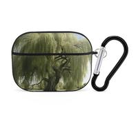 Custodia per AirPod Pro Big Trees, cover rigida antigraffio in policarbonato con portachiavi, accessorio per AirPod Pro 2°/1° custodia per donne e uomini, stile nero