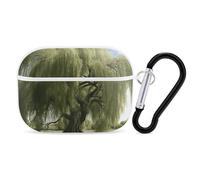 Custodia per AirPod Pro Big Trees, cover rigida antigraffio in policarbonato con portachiavi, accessorio per AirPod Pro 2°/1° custodia per donne e uomini, stile bianco