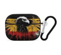 Custodia per AirPod Pro con bandiera della Germania, cover rigida antigraffio in policarbonato con portachiavi, accessorio per AirPod Pro 2°/1° custodia per donne e uomini, stile nero