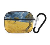 Custodia per Airpod Pro con clip di blocco di sicurezza, custodia protettiva rigida e naturale, compatibile con Airpod Pro di 2a/1a generazione, custodia per donne e uomini, LED frontale visibile