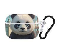 Custodia per AirPod Pro con faccia di panda anime, cover rigida antigraffio in policarbonato con portachiavi, accessori per AirPod Pro 2a/1a custodia, per donne e uomini, stile bianco