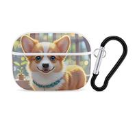 Custodia per AirPod Pro con illustrazione di un simpatico cane Corgi, cover rigida antigraffio in policarbonato con portachiavi, accessorio per AirPod Pro 2°/1° custodia per donne e uomini, stile