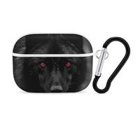 Custodia per AirPod Pro con lupo dagli occhi rossi e neri, cover rigida antigraffio in policarbonato con portachiavi, accessorio per AirPod Pro 2°/1° custodia per donne e uomini, stile bianco