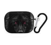Custodia per AirPod Pro con lupo dagli occhi rossi e neri, cover rigida antigraffio in policarbonato con portachiavi, accessorio per AirPod Pro 2°/1° custodia per donne e uomini, stile nero