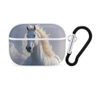 Custodia per AirPod Pro con scritta "The Galloping Horse is Galloping", cover rigida antigraffio in policarbonato con portachiavi, accessorio per AirPod Pro 2°/1° custodia per donne e uomini, stile