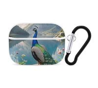 Custodia per AirPod Pro, cover rigida antigraffio in policarbonato con portachiavi, accessorio per AirPod Pro 2a/1a custodia per donne e uomini, stile bianco