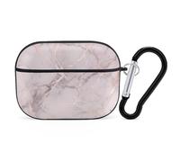 Custodia per AirPod Pro in marmo rosa, cover rigida antigraffio in policarbonato con portachiavi, accessorio per AirPod Pro 2°/1° custodia per donne e uomini, stile nero
