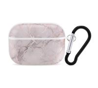 Custodia per AirPod Pro in marmo rosa, cover rigida antigraffio in policarbonato con portachiavi, accessorio per AirPod Pro 2°/1° custodia per donne e uomini, stile bianco