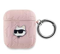 Custodia per AirPods 1 Choupette rosa con monogramma Karl Lagerfeld