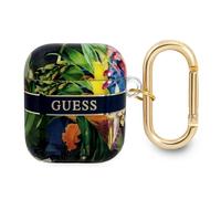 Custodia per AirPods 1 con cinturino Guess Flower Collection, colore blu.