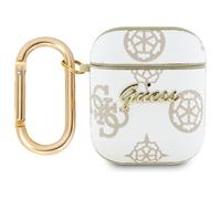 Custodia per AirPods 1 Guess 4G con gancio, bianca