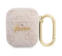 Custodia per AirPods 1 Guess 4G Script Metal Collection Rosa