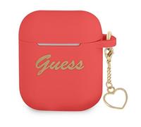 Custodia per AirPods 1 Guess Silicone Heart Collection, colore rosso