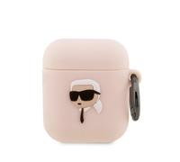 Custodia per AirPods 1 in silicone 3D rosa di Karl Lagerfeld