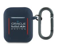 Custodia per AirPods 1 in silicone con logo e linee Red Bull, colore blu navy.