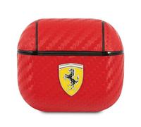 Custodia per AirPods 3 Ferrari On Track in PU color carbonio rosso
