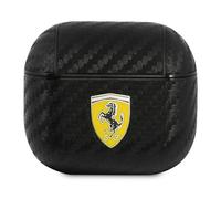 Custodia per AirPods 3 Ferrari On Track in PU color nero carbonio.