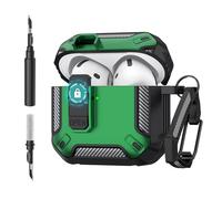 Custodia per AirPods 4 con Clip di Bloccaggio Sicuro, Cover Pop-up Automatica con Penna Pulita, Protettiva Militare Copertura Rigida Antiurto per AirPods 4 Generation