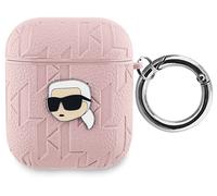 Custodia per AirPods 1 con monogramma rosa di Karl Lagerfeld