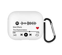 Custodia per AirPods personalizzata a 2 lati per Apple AirPods di terza generazione 2021, cover in stile musica con codice Spotify scansionabile, custodia regalo personalizzata (bianco)