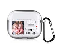 Custodia per AirPods personalizzata per Apple AirPods di terza generazione 2021, custodia protettiva in stile musicale con testo e foto